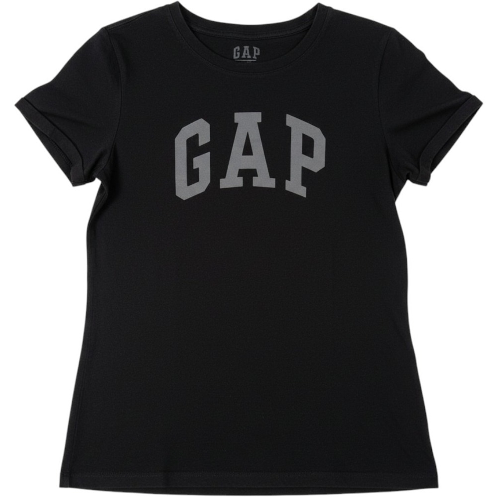 Gap Womens Arch Logo T-Shirt Black Short Sleeve Crew Neck Size Medium